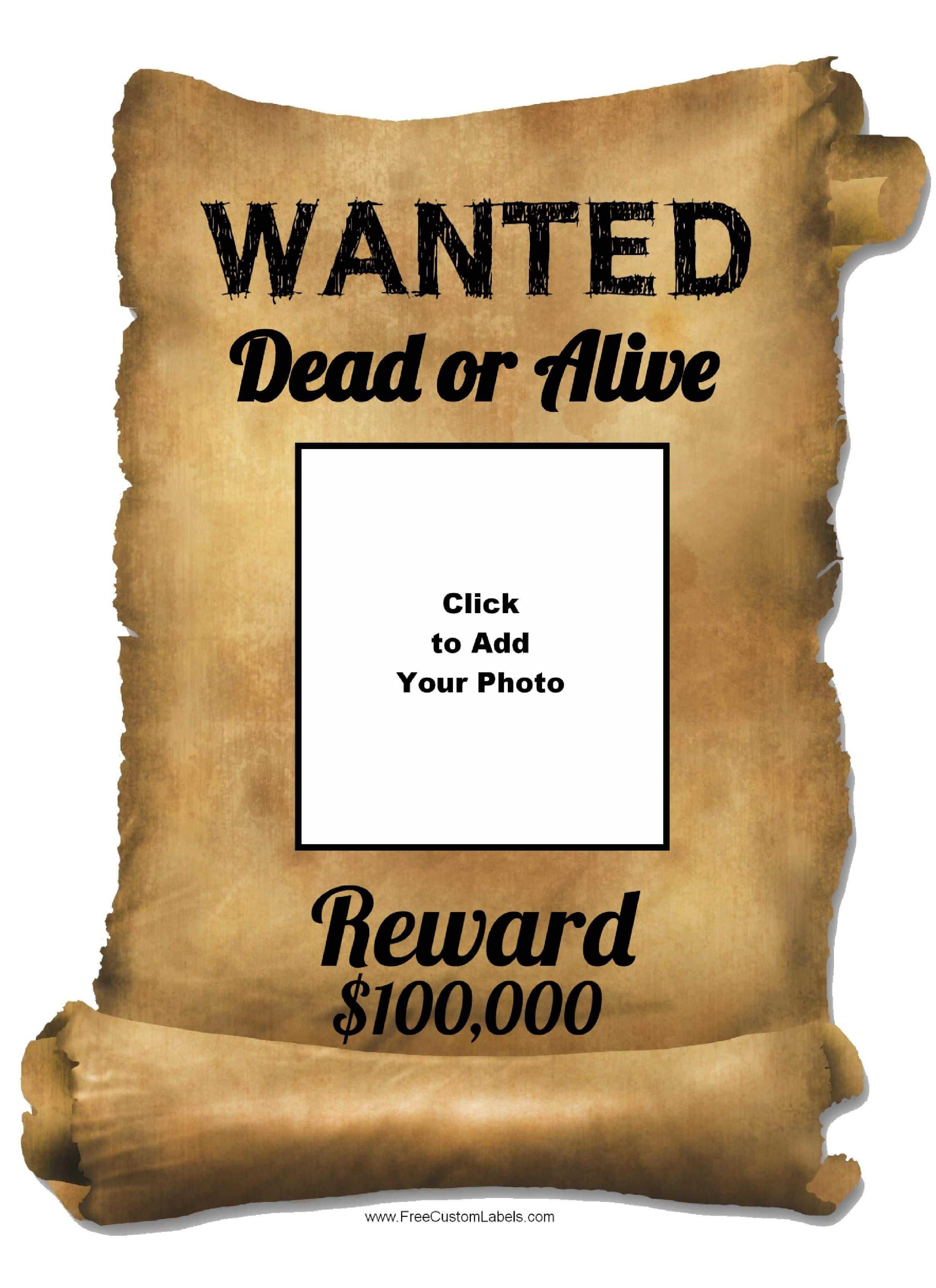 Downloadable Wanted Poster Template