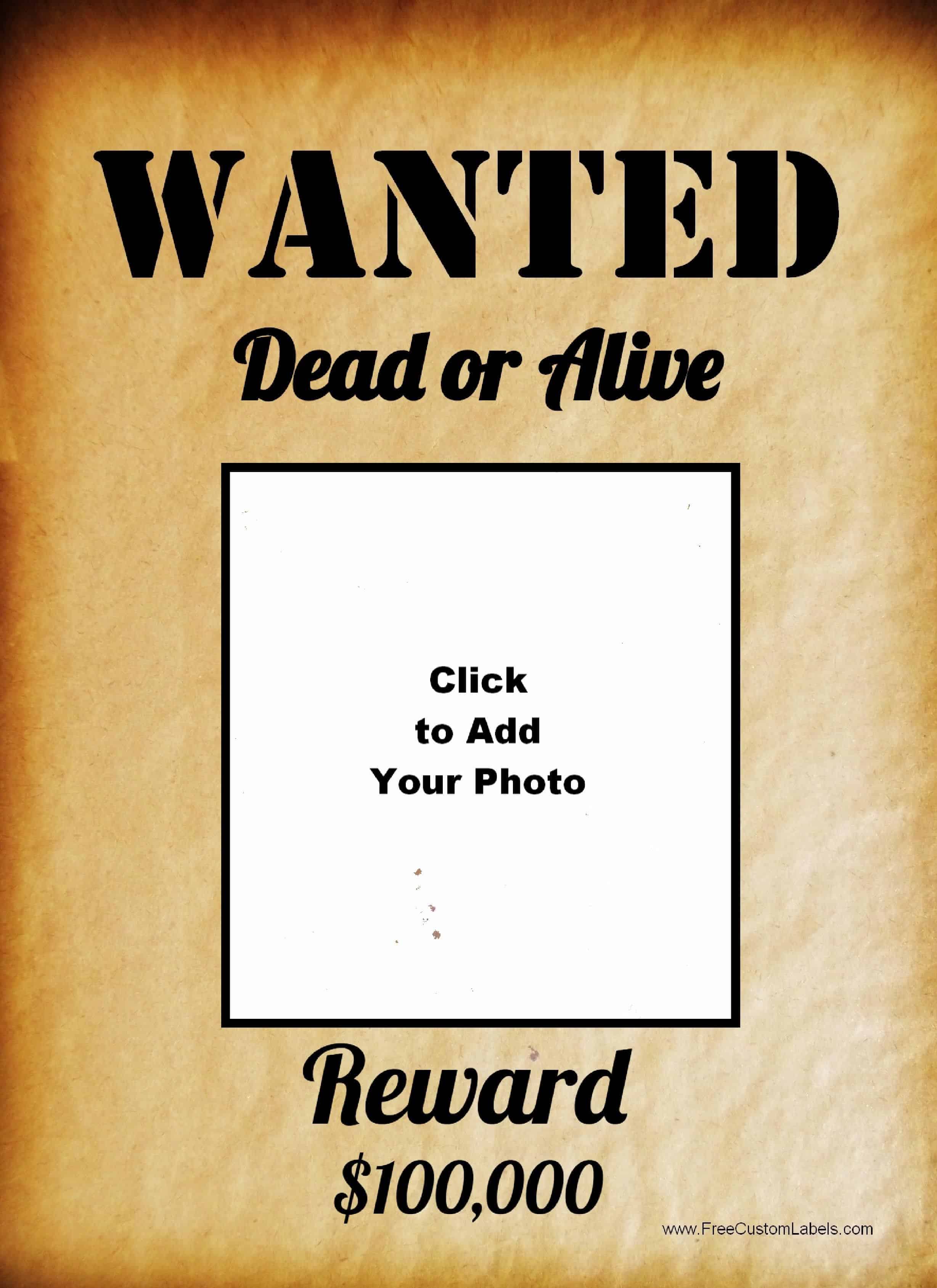 Wanted Poster Printable Template Printable Templates