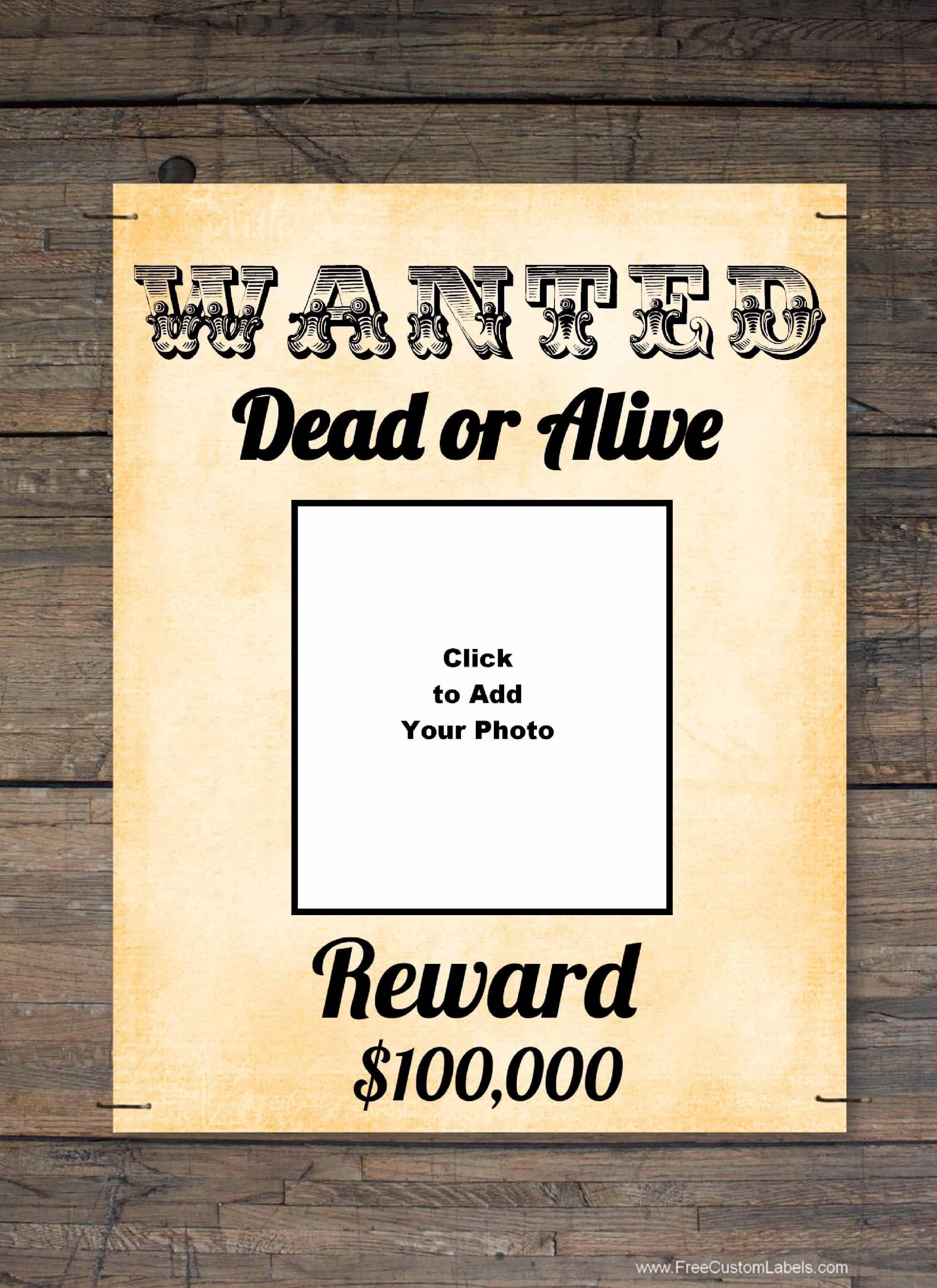 Wanted Poster Template Free Online