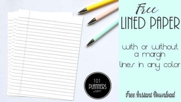 FREE Printable lined paper | Many Templates are Available