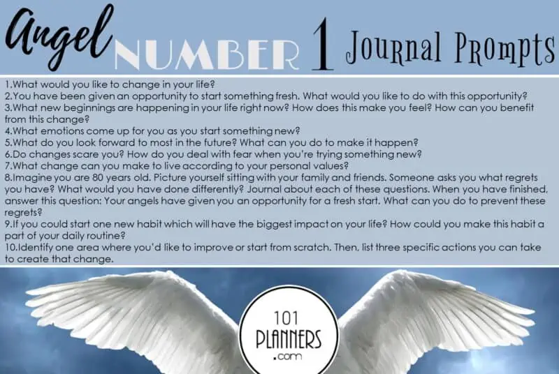 angel number 1 - journal prompts