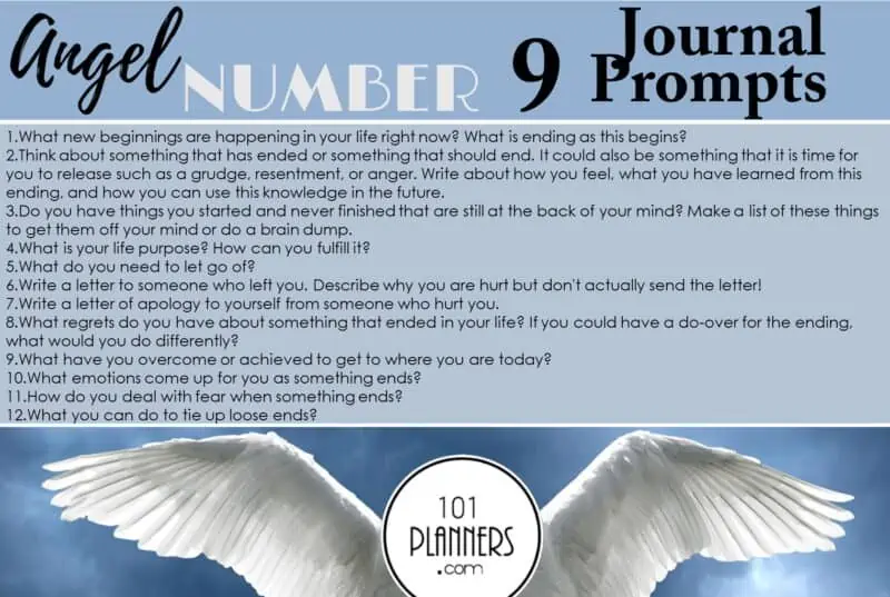angel number 9 - journal prompts