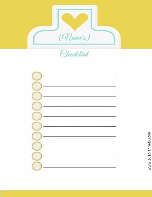 downloadable free editable checklist template word