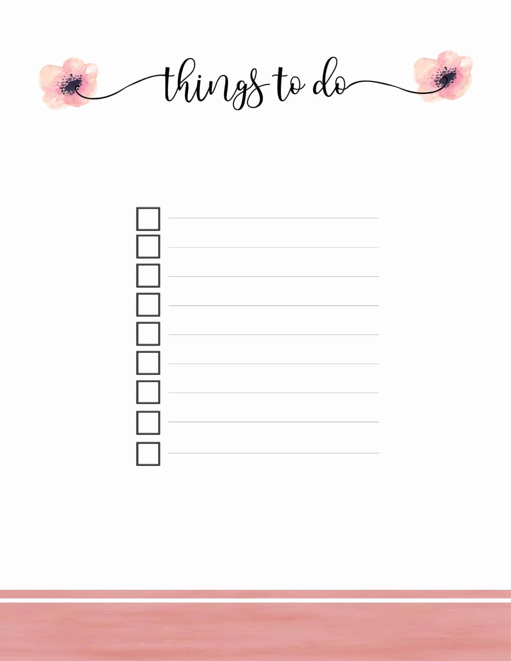 beautiful to do list template