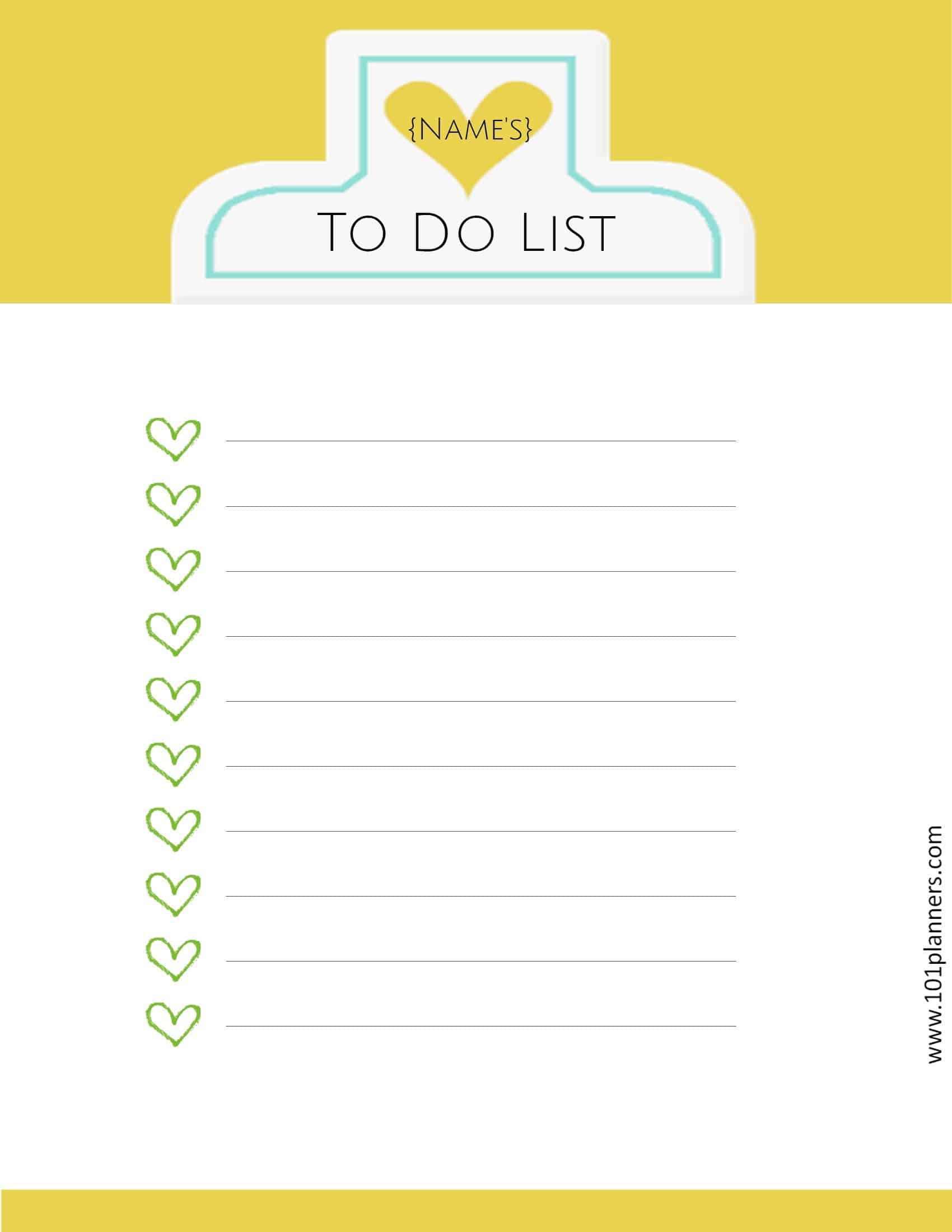 todo checklist template