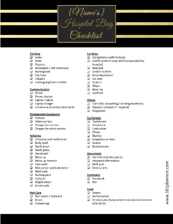 best hospital bag checklist
