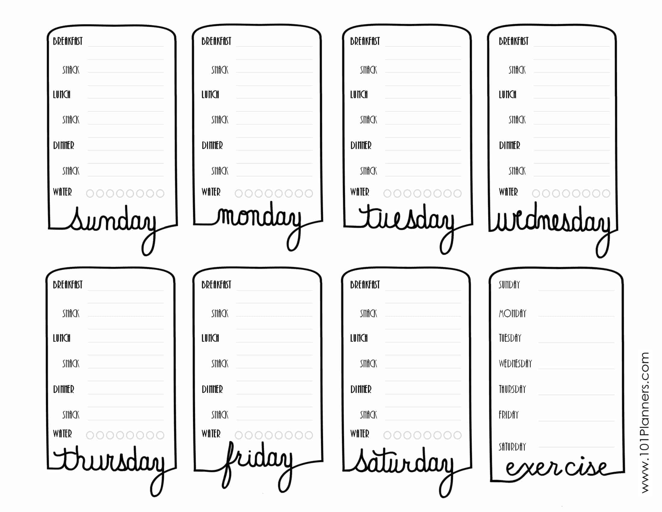 Food Diary Template Free Printable Track Food And Water Intake