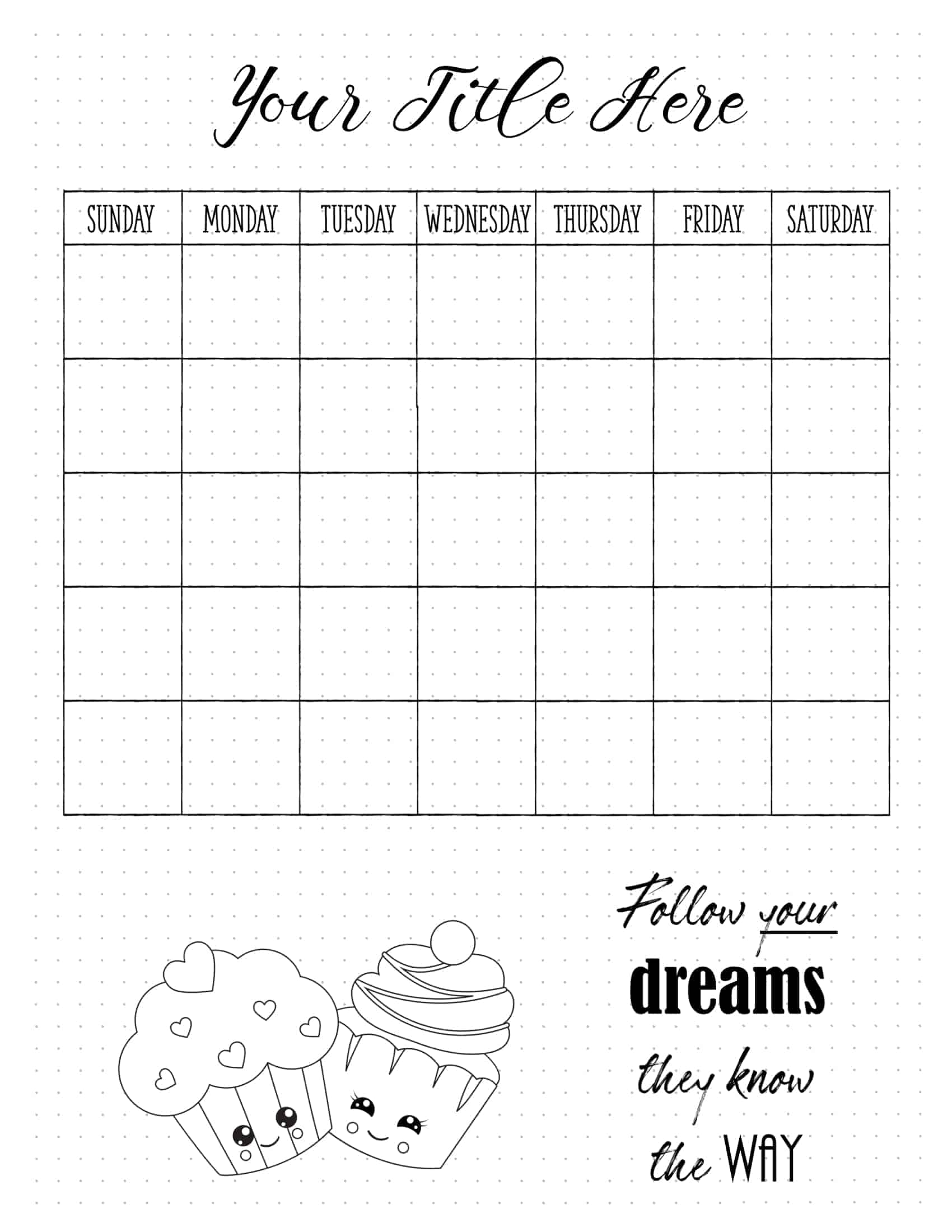 Bullet Journal Yearly Calendar Printable Printable Word Searches