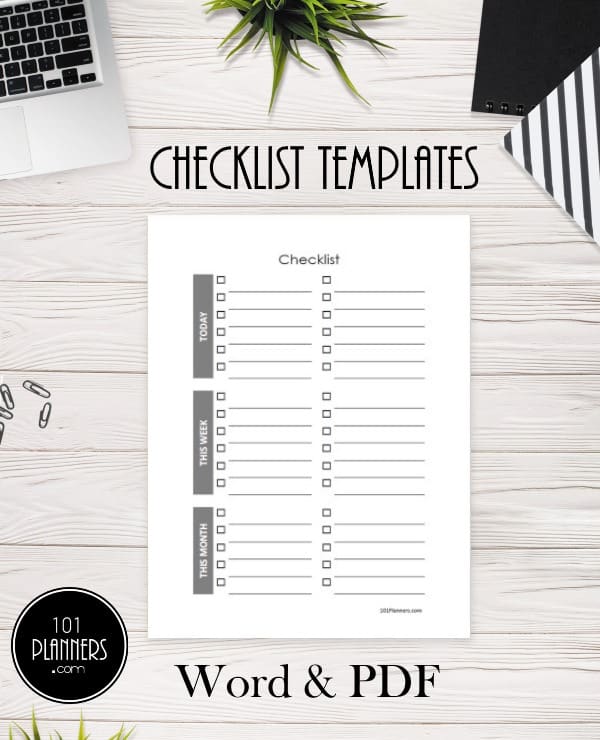 Editable Checklist Template Word Free