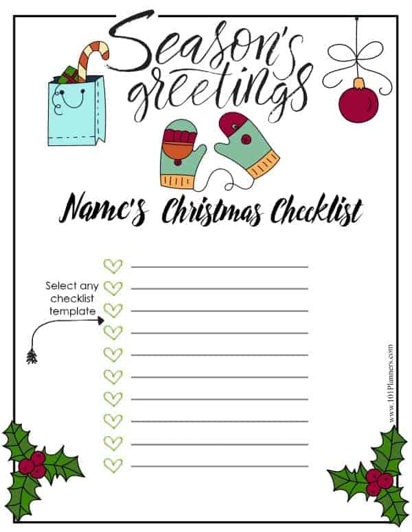 Free Christmas List Template Customize Online & Print at Home