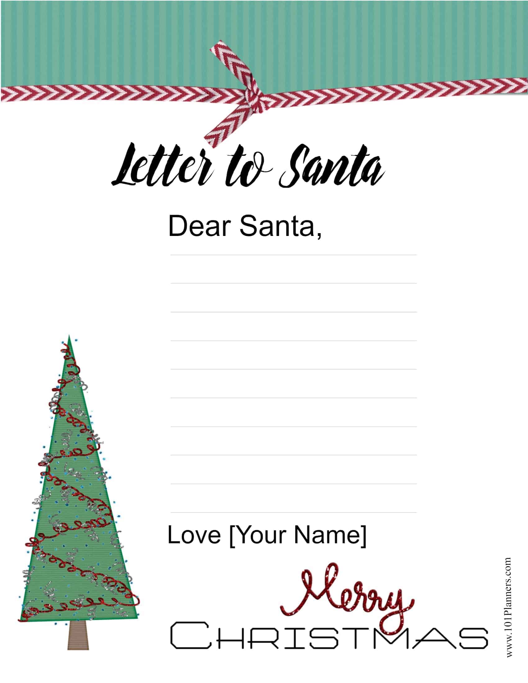Free Letter to Santa Template | Customize Online then Print