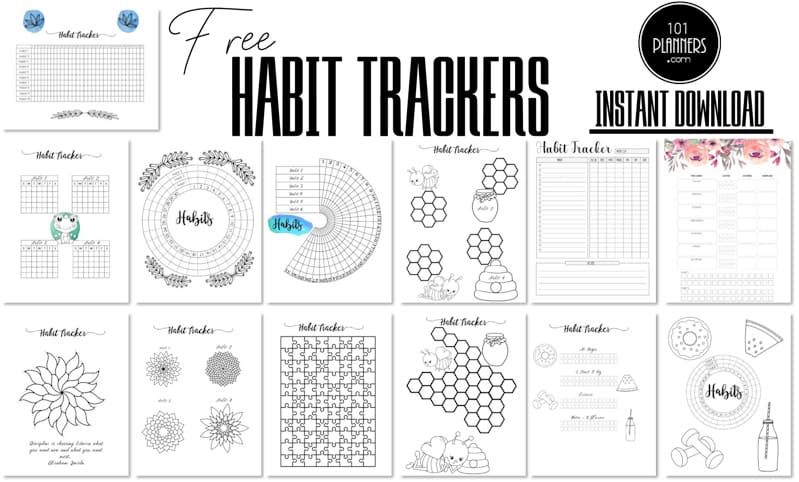 Fill In Blank Calendar Goal Habit Tracker Planner Journal Square