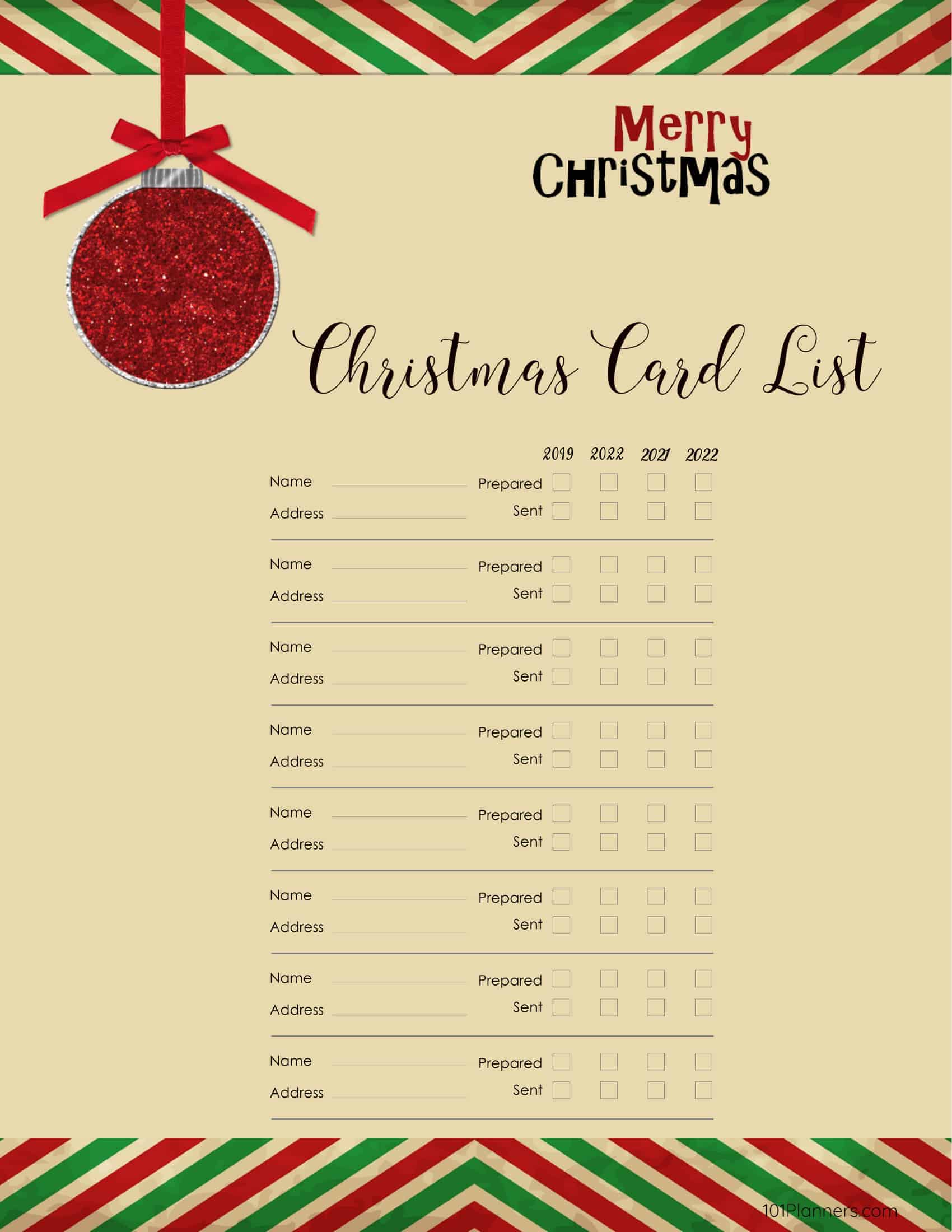 Free Printable Christmas Gift Lists