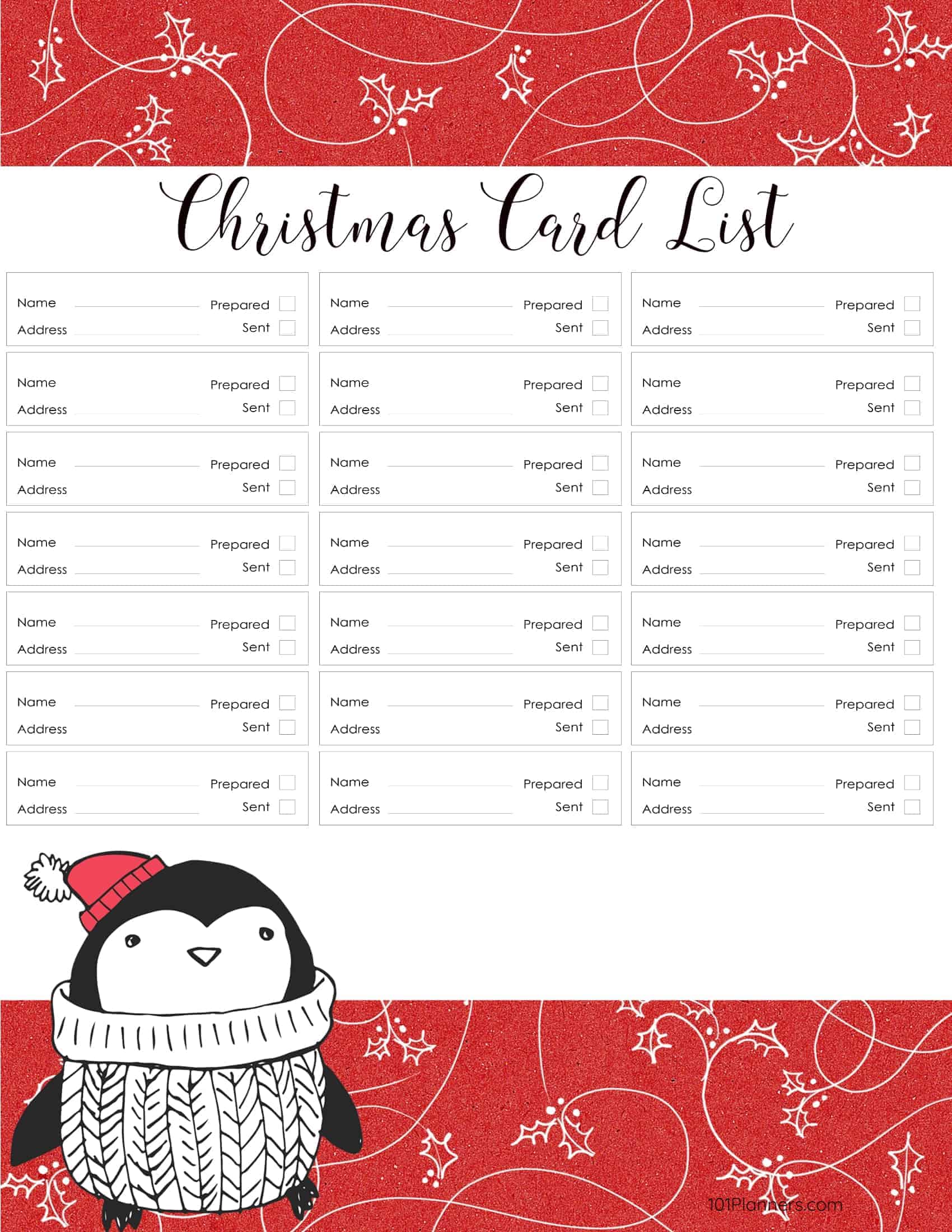 Christmas Gift List Printable