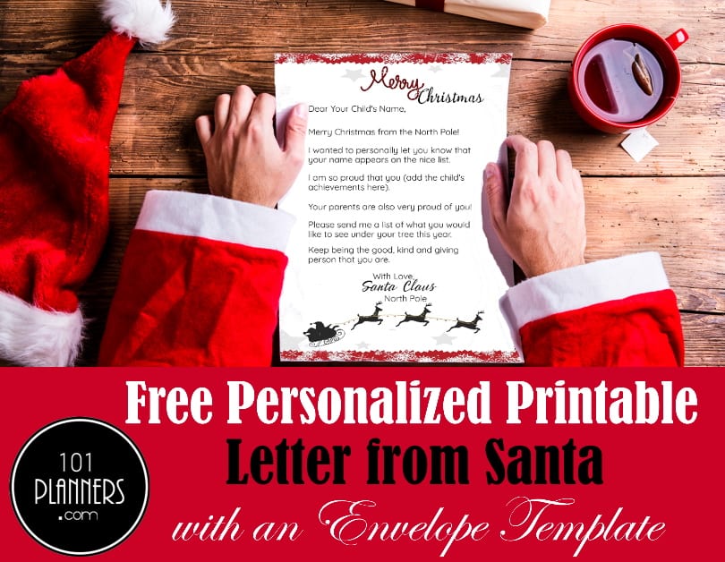 santa claus free printable envelope