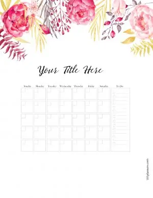 Free Monthly Planner 