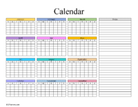 Yearly Blank Calendar | Microsoft Word, Editable PDF and Image Files
