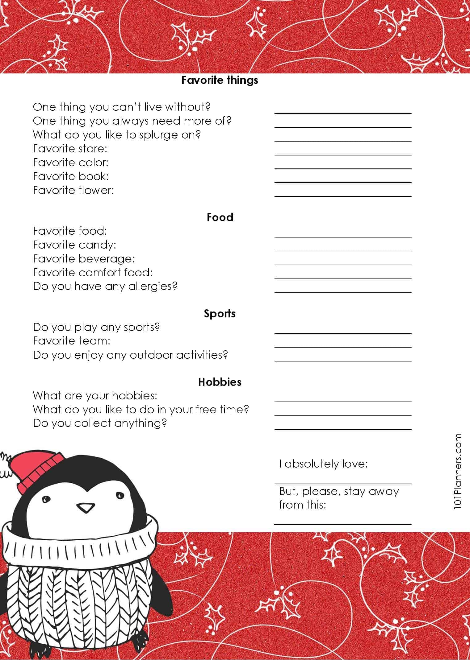 Secret Santa Card Free Printable