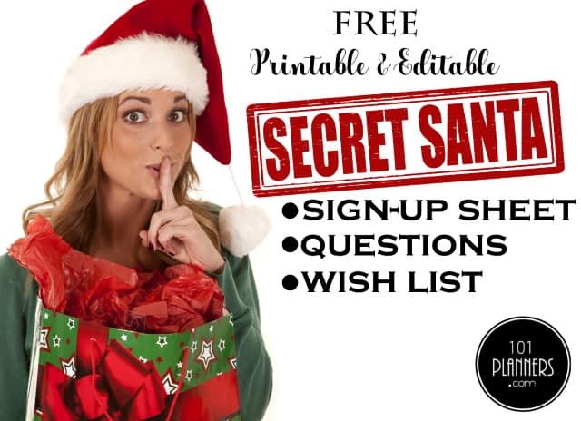 Free Printable Secret Santa Form