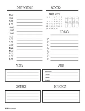 Free Printable Daily Planner Templates PDF format – DIY Projects, Patterns,  Monograms, Designs, Templates