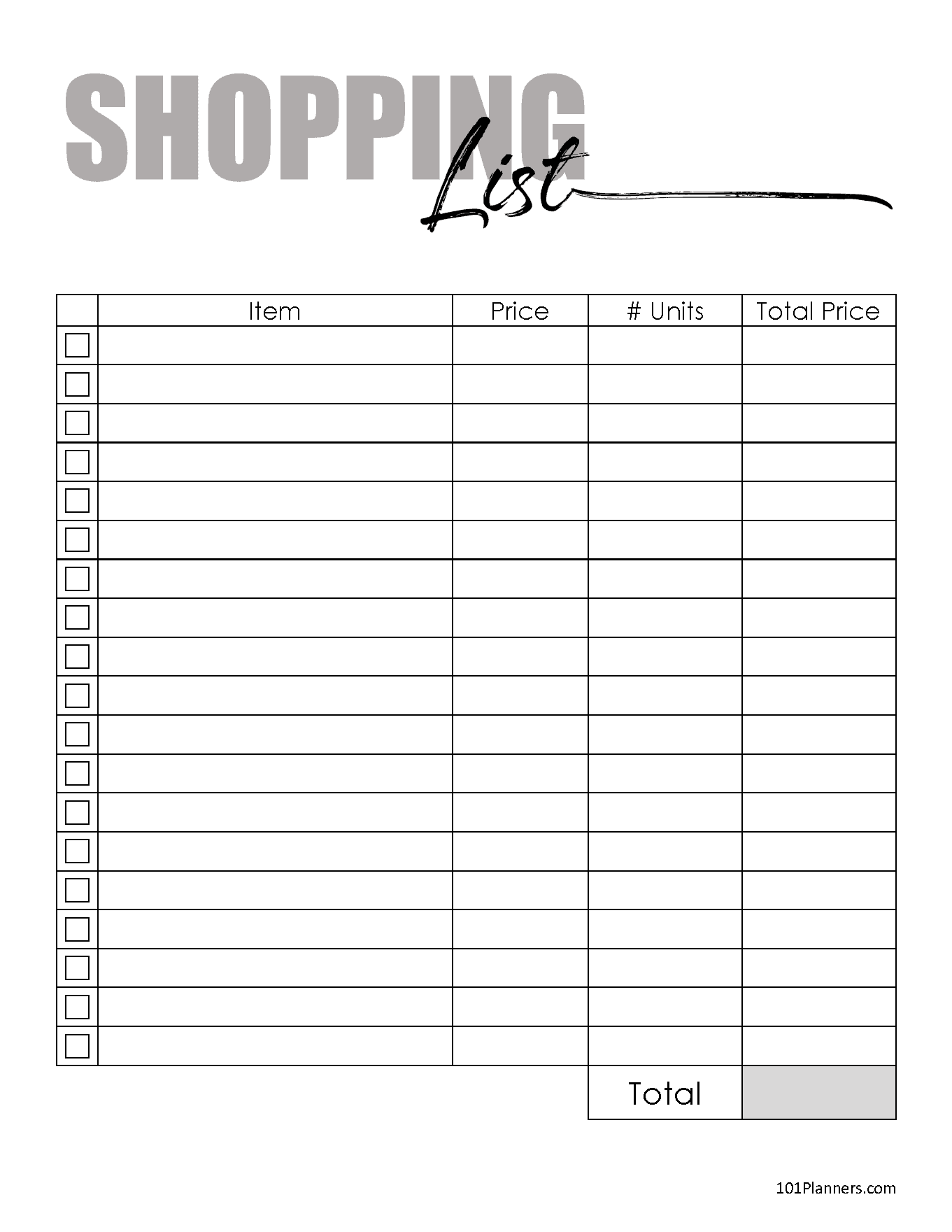 Use Our Printable Grocery List for a More Efficient Shopping Trip
