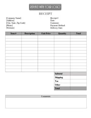 FREE Receipt Template Printables | Word, Excel or Editable PDF