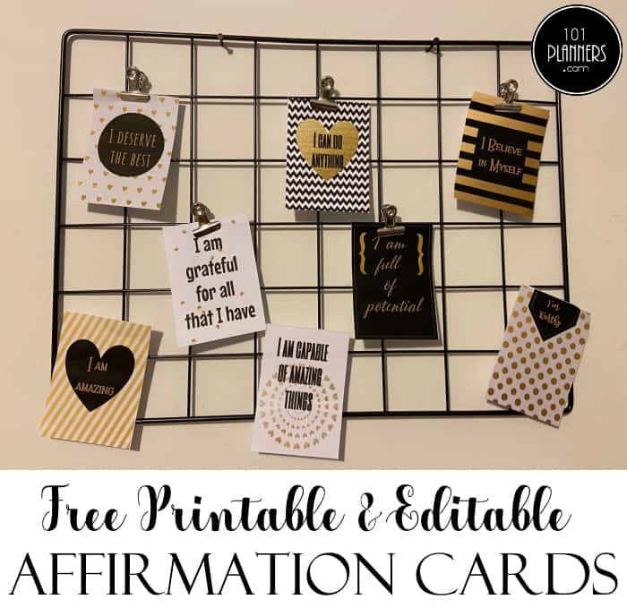 Vision Board Printables for Women, Positive Quote Cards for
