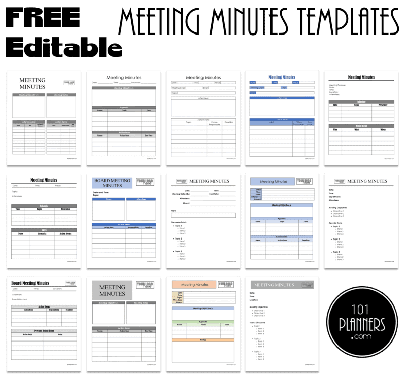 meeting templates excel