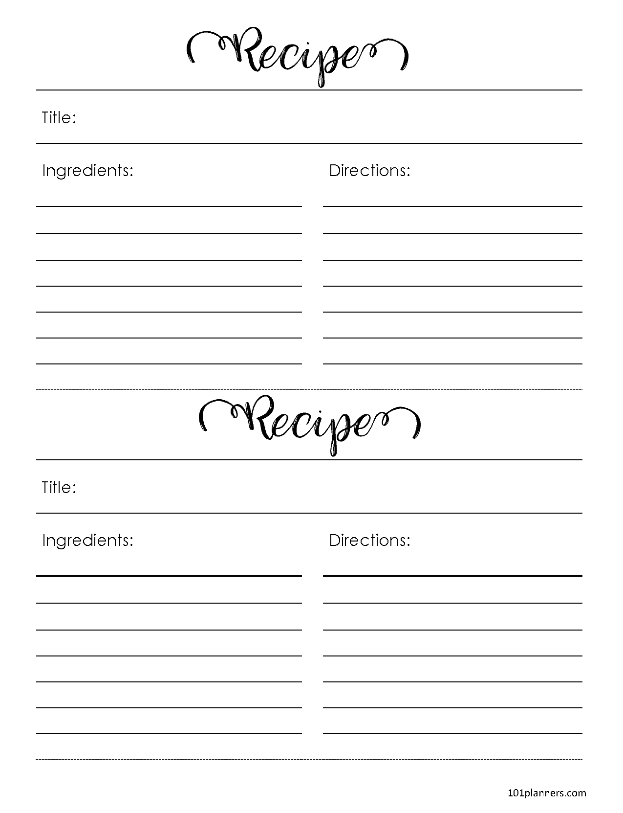 Recipe Sheet Template | Editable Recipe Book | Style 4
