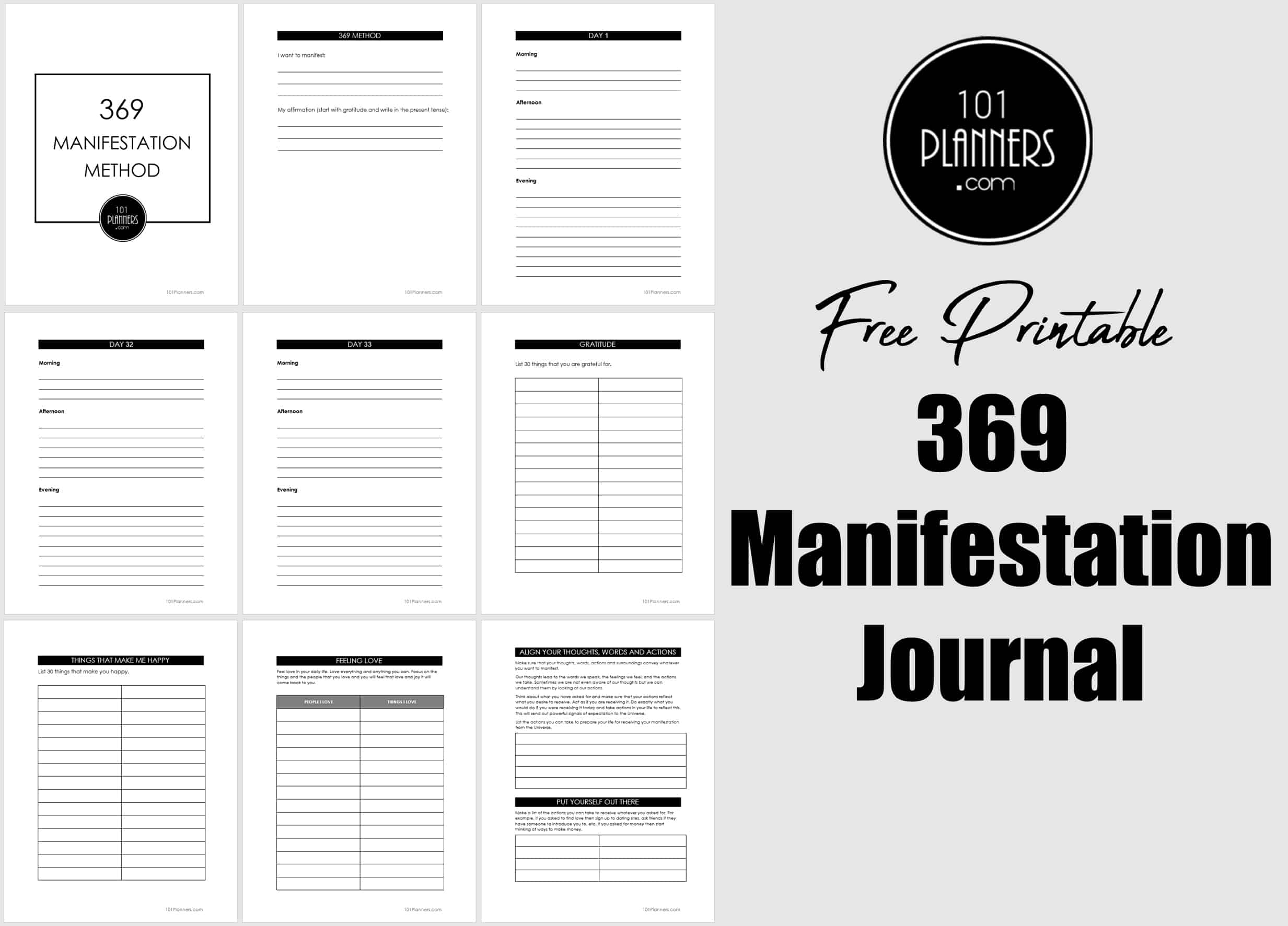 369 Method Step-by-Step  Free 369 Manifestation Journal