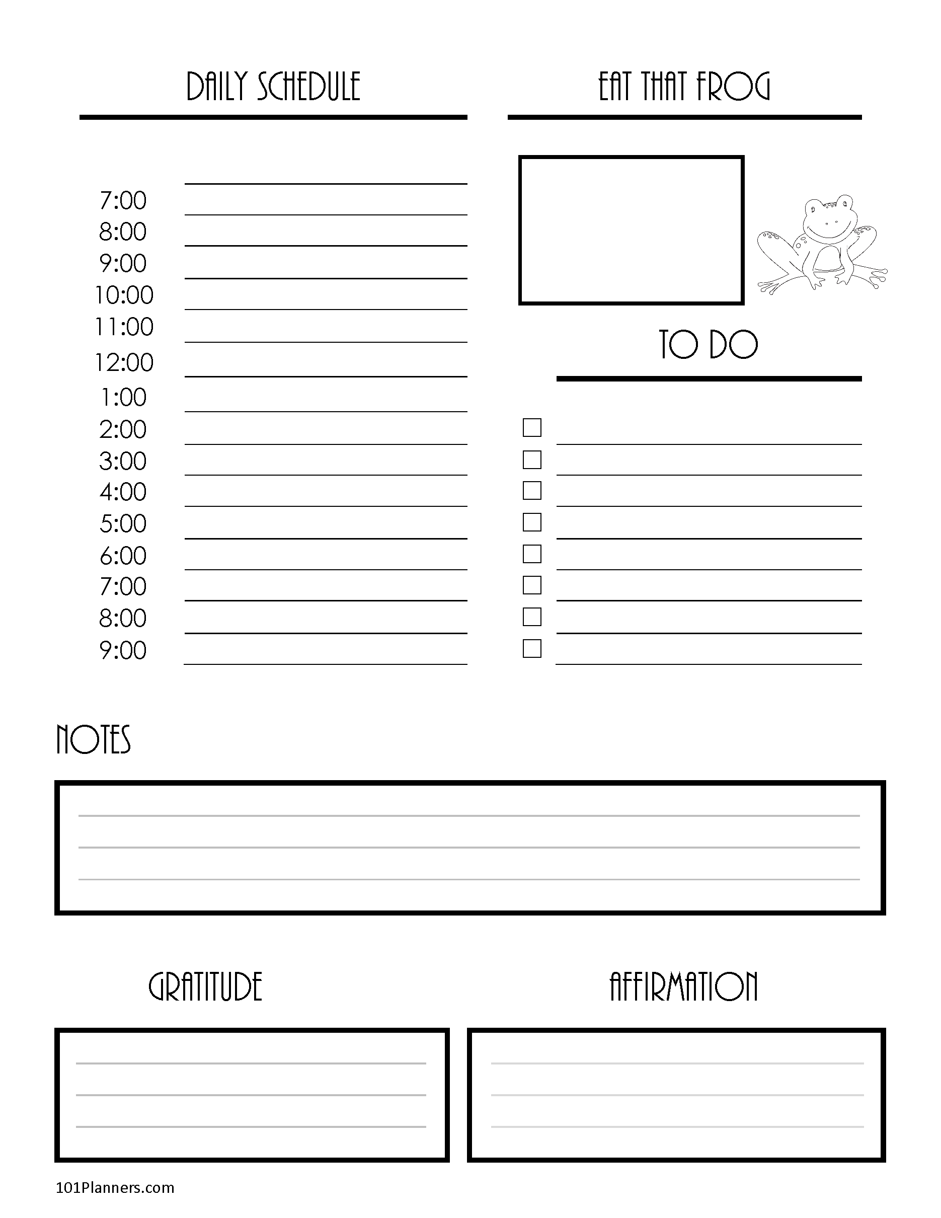 Free Printable Daily Planner Template to Get More Done