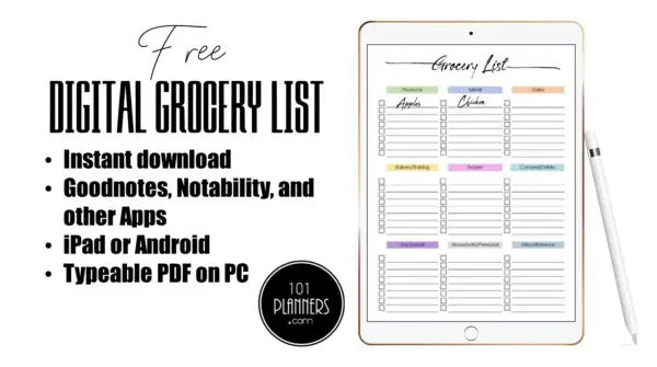 grocery list template by aisle