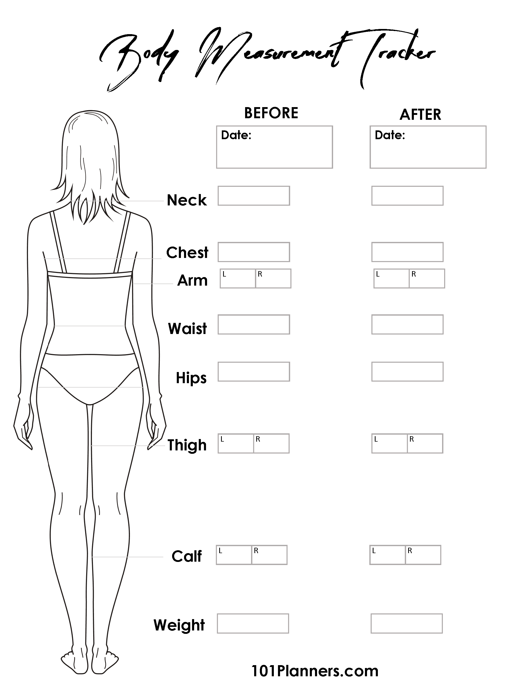 Woman Body Measurements for Weight Loss Graphic by medelwardi