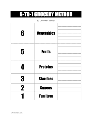 6-to-1 Grocery Method