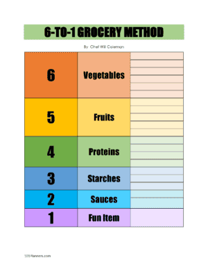 6-to-1 Grocery Shopping Method - Color